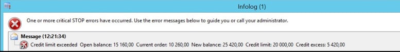 Credit limit control Dynamics AX